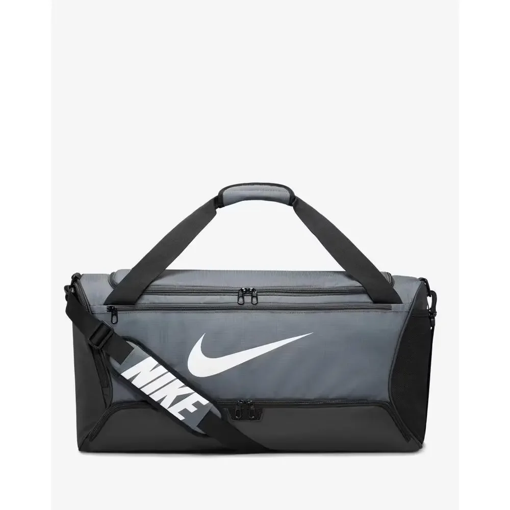 Nike Brasilia 9.5 DH7710-068 Unisex OS Gray Black Training Duffel Bag FLW099